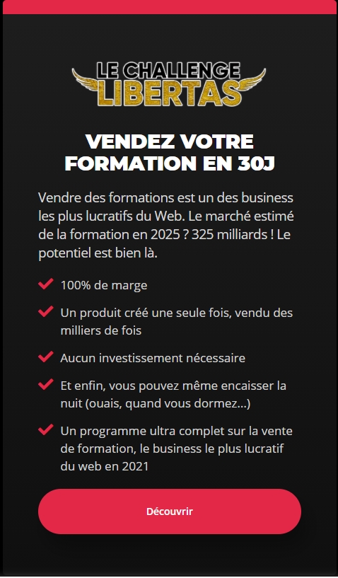 challenge libertas ecom french touch affiliation systeme io