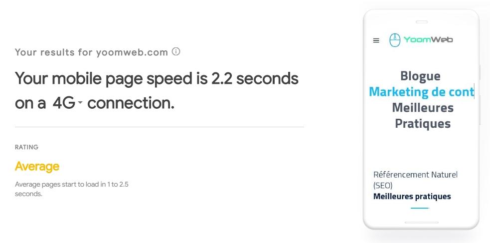 page speed - vitesse de chargement mobile sur google