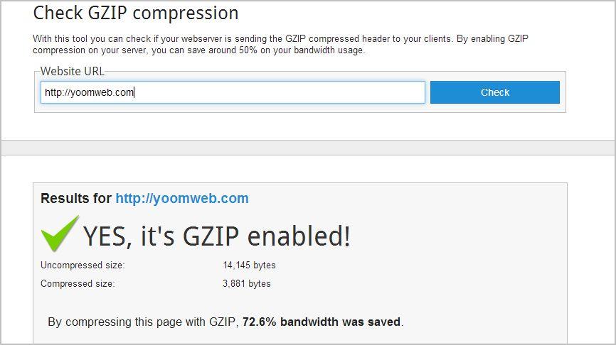 Test Compression Joomla 3 en utilisant GZIP
